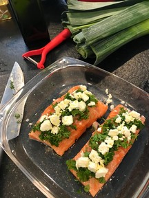 Ovengebakken zalm met feta